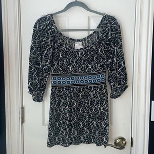 Max Studio Printed Fit & Flair Blouse